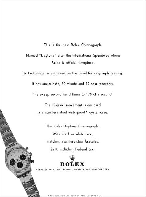Une des premières publicités de Daytona