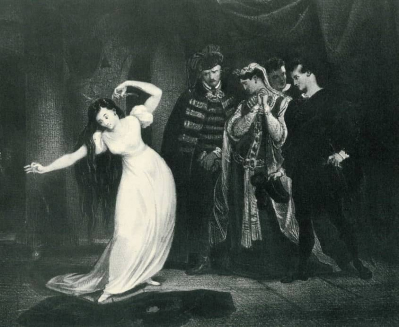 Harriet Smithson v roli Ofélie