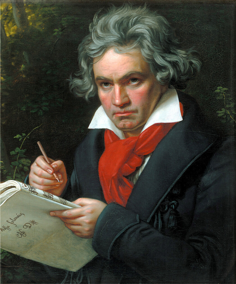 Бетовен са уљном сликом Мисса солемнис, 1819, Јосепх Карл Стиелер