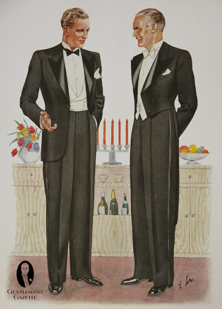 Černá kravata s křídlovým límcem a bílou vestou DB a bílou kravatou s jedním galonem - Německo léto 1938
