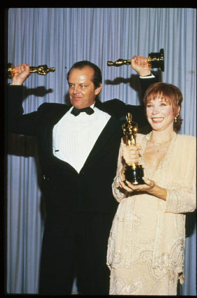 Nicholson avec les Oscars dans les années 80