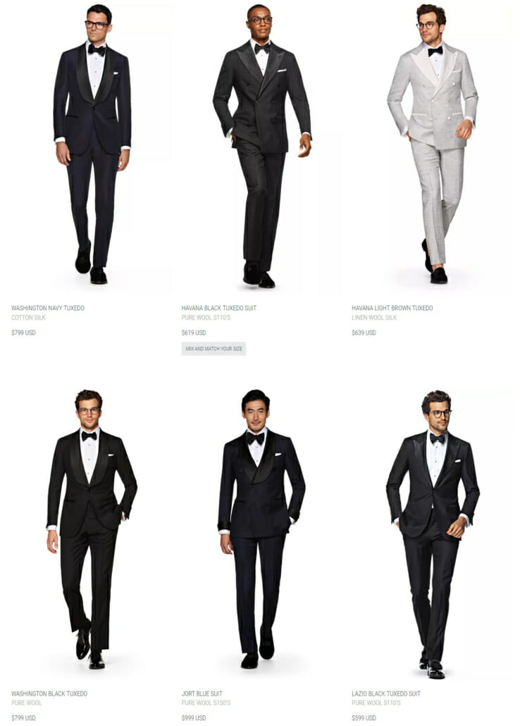 $400 - 800 Tuxedos de gamme de Suitsupply
