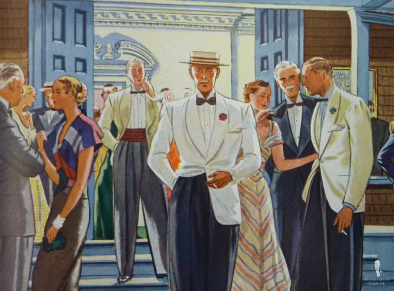 Gentleman Illustration des années 1930 avec divers smokings