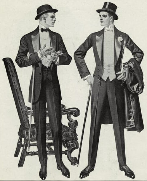 Večernja jakna koja se nosi s kuglicom, 1912.