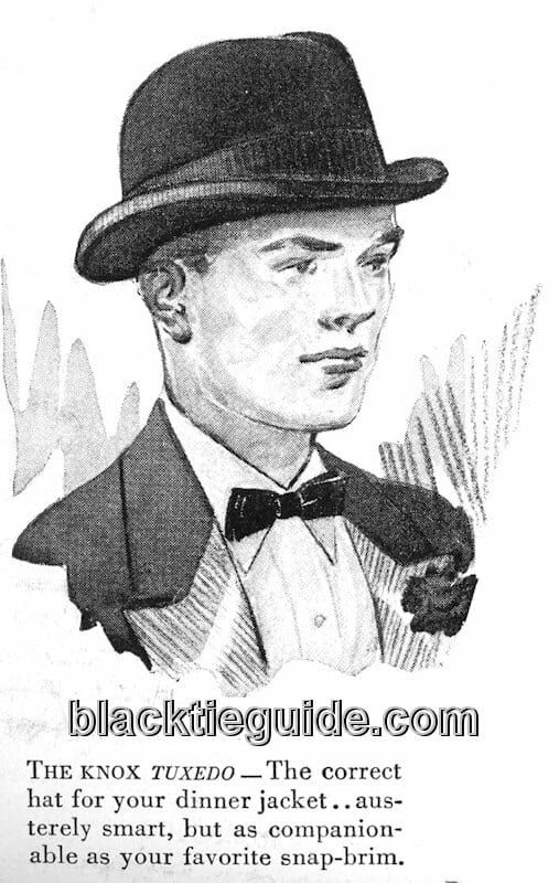 Reklama na klobouk Knox z roku 1935.