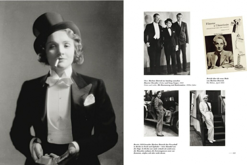   Marlene Dietrich de gravata branca e gravata preta