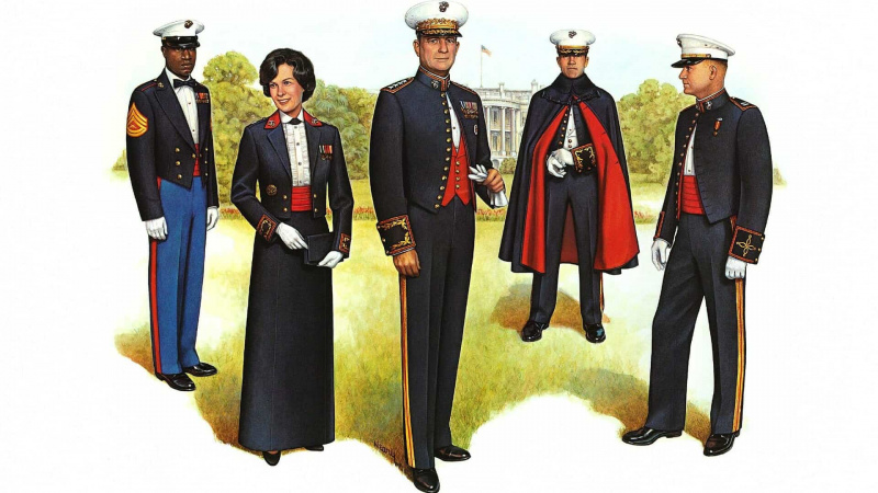 Imagem em destaque do vestido de bagunça de traje formal militar