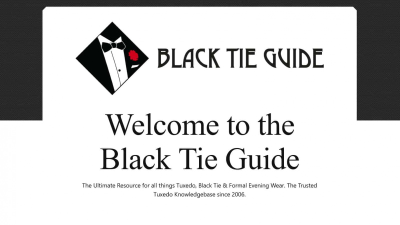 Couverture du guide des cravates noires Tuxedo 2021 redessinée
