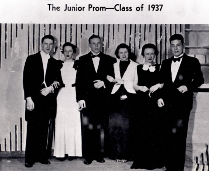 Baile de formatura 1937 em gravata branca e gravata preta