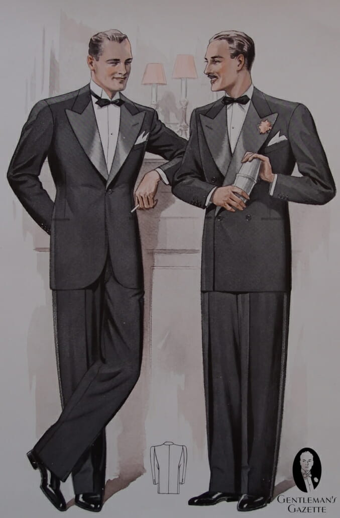 1940 Smokings da Alemanha Formal à esquerda e semi-formal à direita
