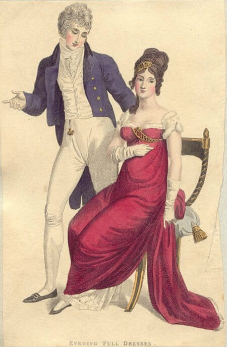 Gilet de soirée du début de la régence anglaise (1807).