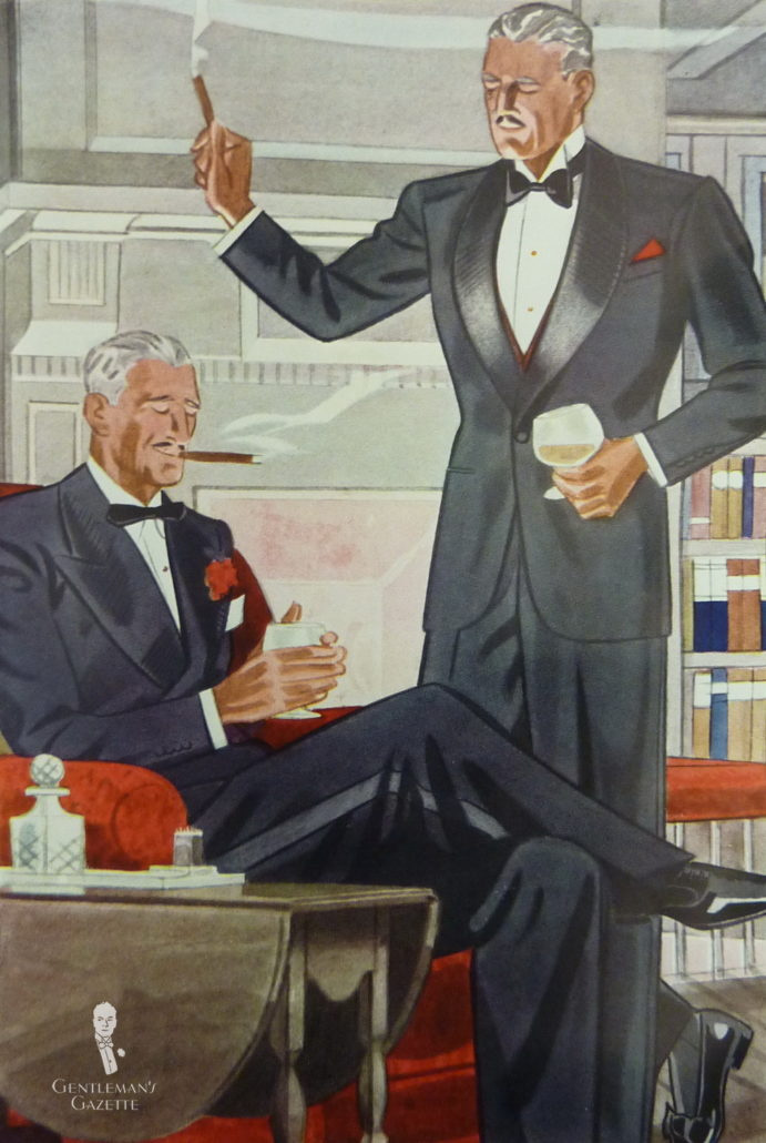 Tenues classiques de cravate noire avec des accents rouges - gilet de soirée, pochette de costume et œillet Laurence Fellows