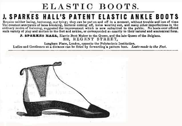 Bottines élastiques J.-Sparkes-Hall de 1851