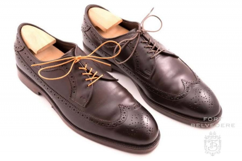 Аллен Едмондс дерби ципеле са наранџастим пертлама од Форт Белведере - пре и после