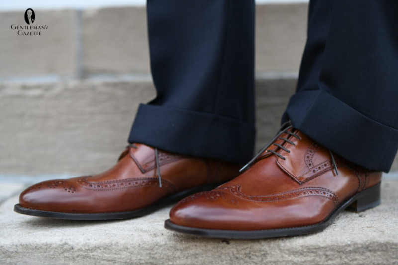 Zapatos derby brogue en marrón medio de Ace Marks