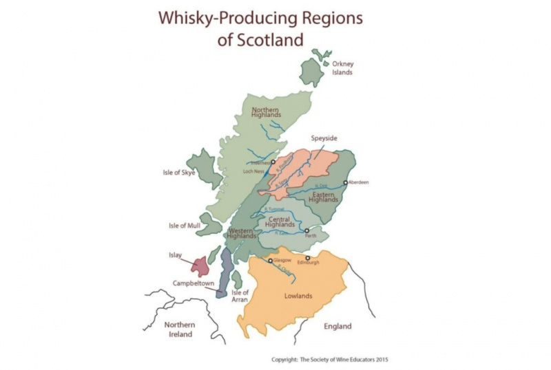 Oblasti produkující skotskou whisky
