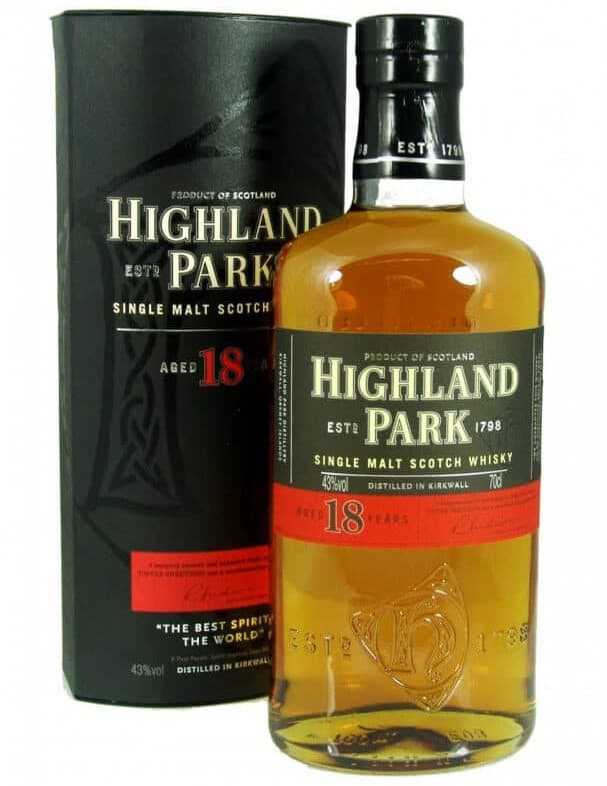 Highland Park whisky escocés de malta de 18 años