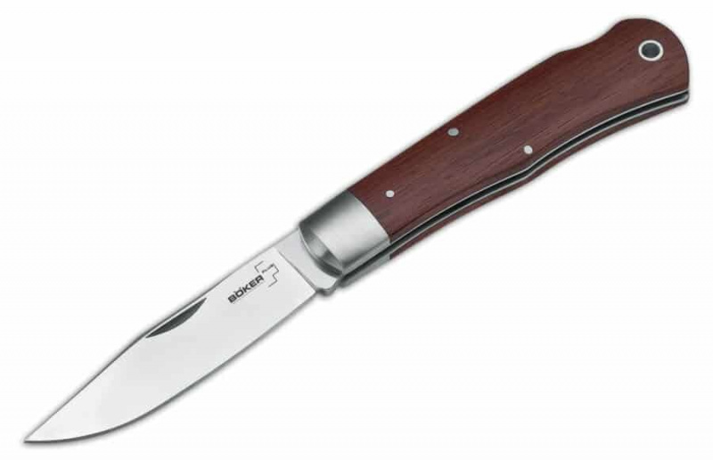 Le couteau de poche à grain de bois de base est idéal pour EDC