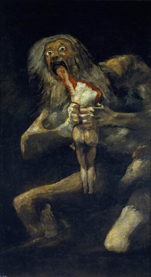 Saturne dévorant son fils par Francisco Goya pendant son instabilité