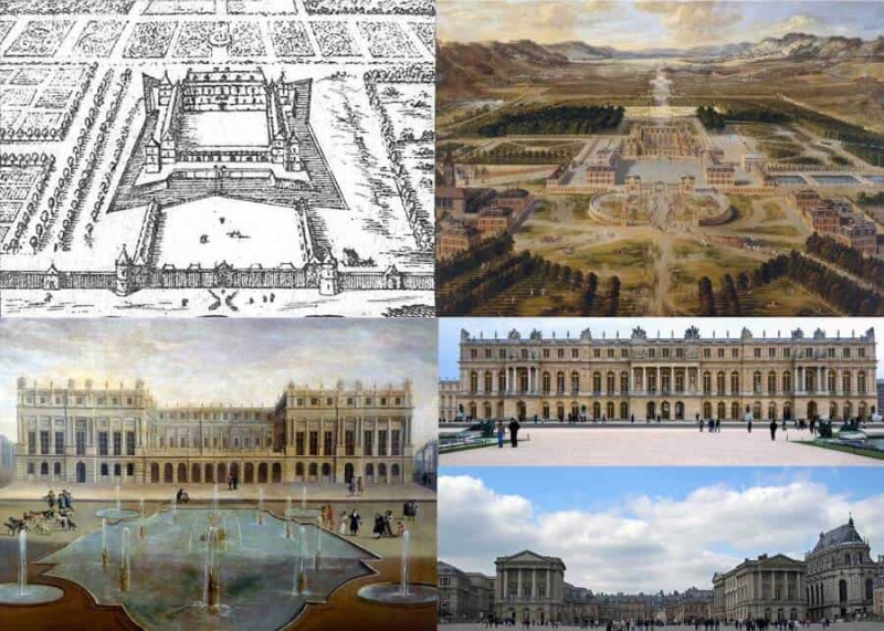 Versailles jako lovecký zámeček v roce 1652 a po taženích 1664 - 1669 - 1678 - 1699