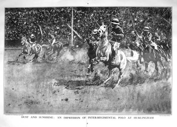 Impression du polo inter-régimental à Hurlingham