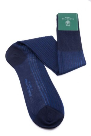 Žebrované ponožky Shadow Stripe Tmavě tmavě modrá a královská modrá Fil d