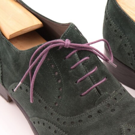 Fialové tkaničky do bot Kulaté luxusní tkaničky do bot z voskované bavlny