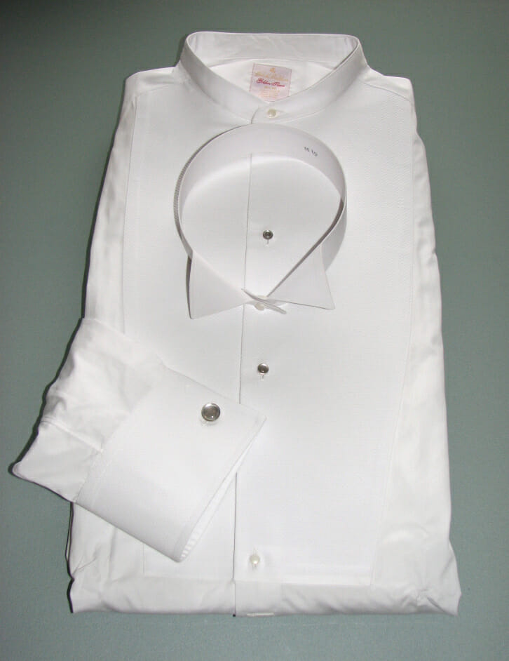 Večerní košile White Tie s odnímatelným křídlovým límečkem